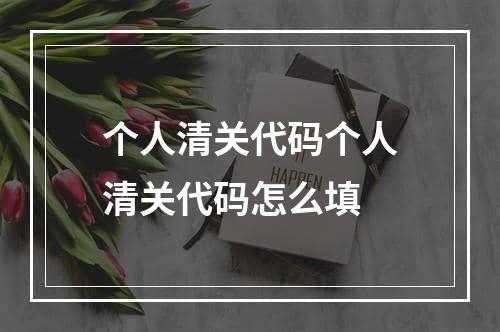 个人清关代码个人清关代码怎么填