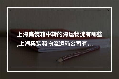 上海集装箱中转的海运物流有哪些,上海集装箱物流运输公司有哪些