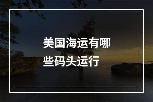 美国海运有哪些码头运行