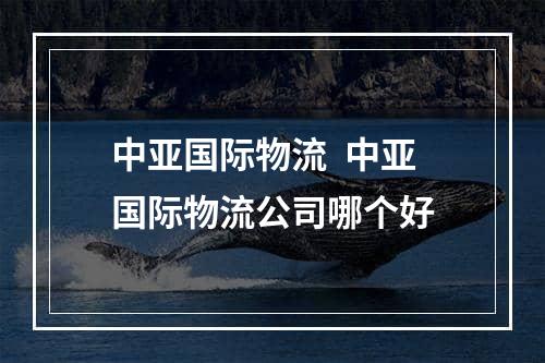 中亚国际物流  中亚国际物流公司哪个好