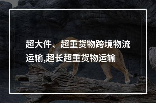 超大件、超重货物跨境物流运输,超长超重货物运输