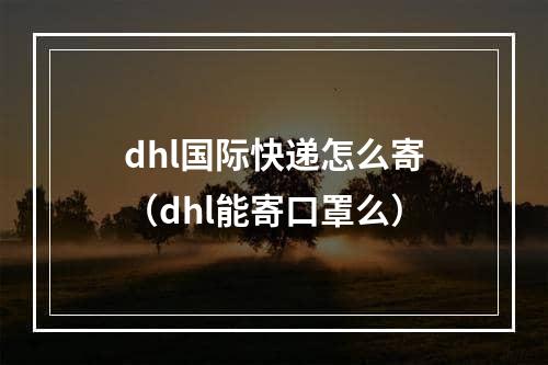 dhl国际快递怎么寄（dhl能寄口罩么）