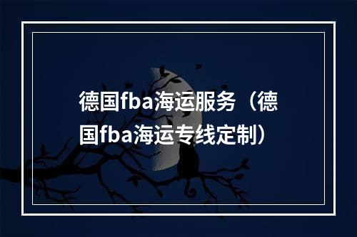 德国fba海运服务（德国fba海运专线定制）