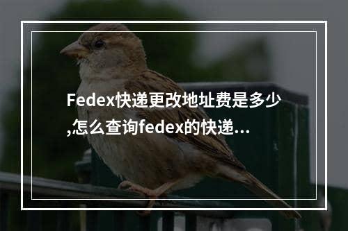 Fedex快递更改地址费是多少,怎么查询fedex的快递费