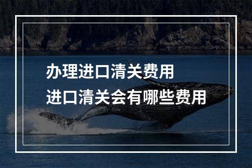 办理进口清关费用  进口清关会有哪些费用