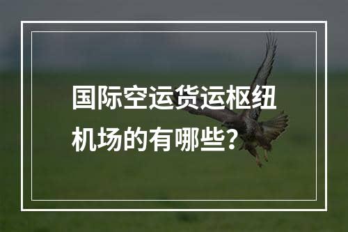 国际空运货运枢纽机场的有哪些？