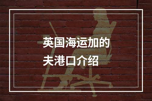 英国海运加的夫港口介绍