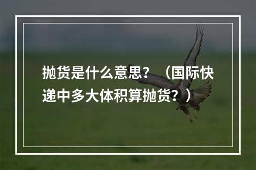 抛货是什么意思？（国际快递中多大体积算抛货？）