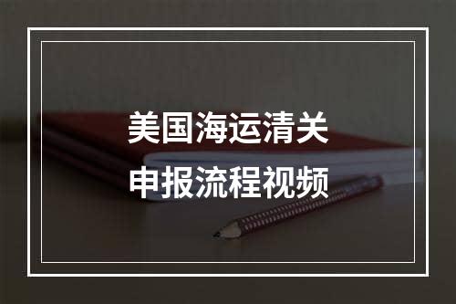 美国海运清关申报流程视频