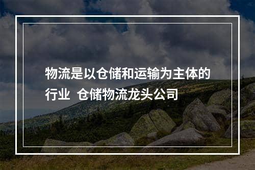 物流是以仓储和运输为主体的行业  仓储物流龙头公司