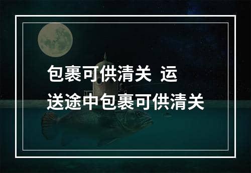 包裹可供清关  运送途中包裹可供清关