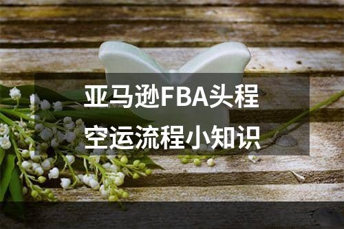 亚马逊FBA头程空运流程小知识