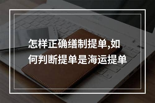 怎样正确缮制提单,如何判断提单是海运提单