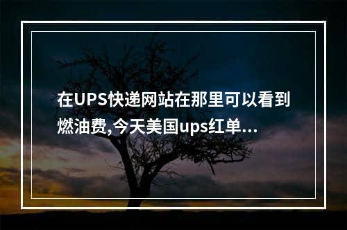 在UPS快递网站在那里可以看到燃油费,今天美国ups红单燃油费是多少