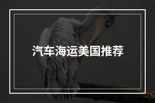 汽车海运美国推荐