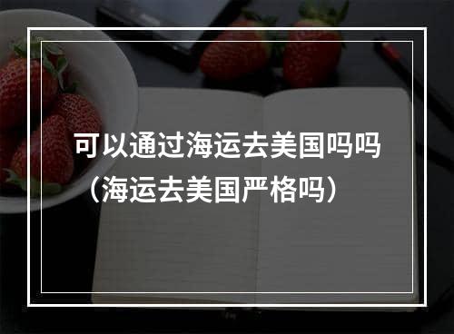 可以通过海运去美国吗吗（海运去美国严格吗）