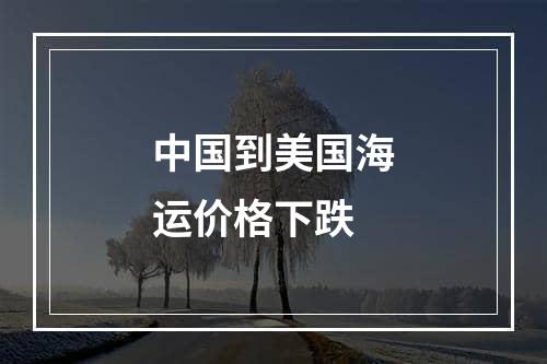 中国到美国海运价格下跌