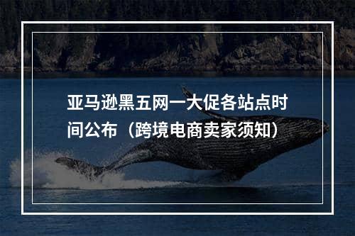 亚马逊黑五网一大促各站点时间公布（跨境电商卖家须知）