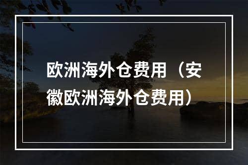 欧洲海外仓费用（安徽欧洲海外仓费用）