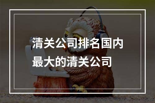 清关公司排名国内最大的清关公司