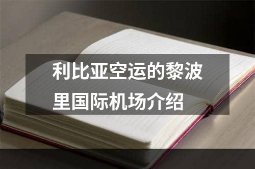 利比亚空运的黎波里国际机场介绍