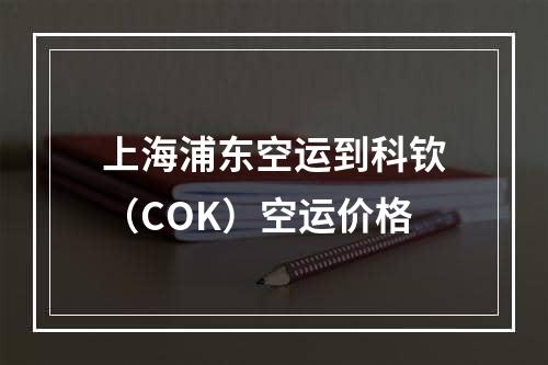 上海浦东空运到科钦（COK）空运价格