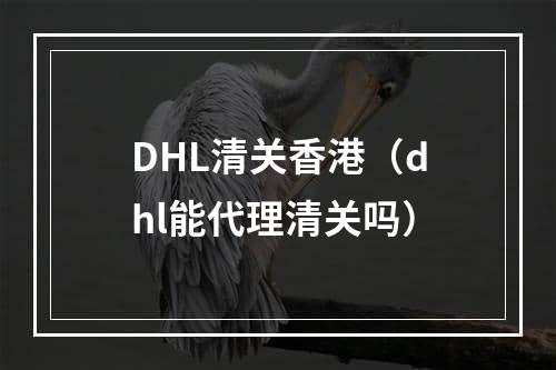 DHL清关香港（dhl能代理清关吗）