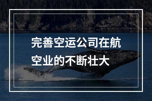 完善空运公司在航空业的不断壮大