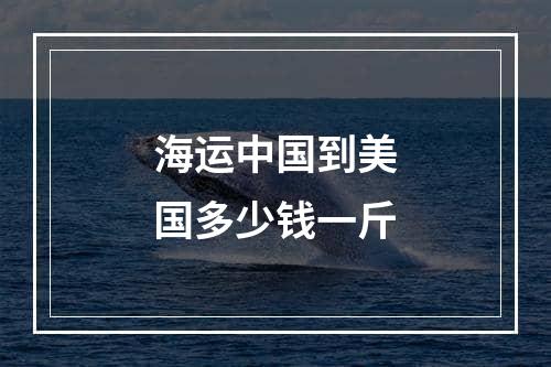 海运中国到美国多少钱一斤