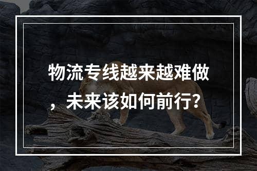 物流专线越来越难做，未来该如何前行？