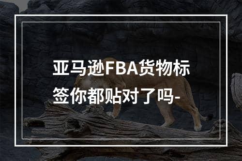 亚马逊FBA货物标签你都贴对了吗-