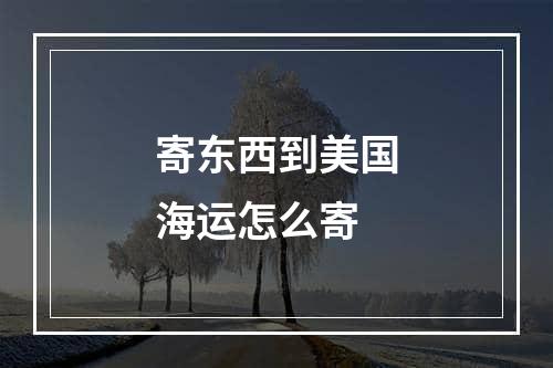 寄东西到美国海运怎么寄