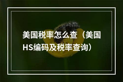 美国税率怎么查（美国HS编码及税率查询）