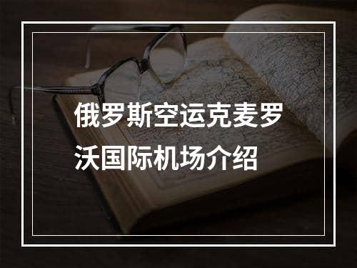 俄罗斯空运克麦罗沃国际机场介绍