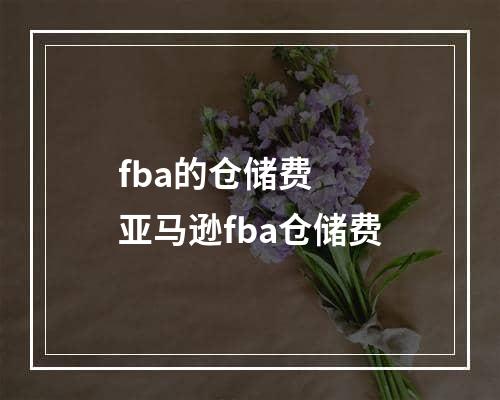 fba的仓储费  亚马逊fba仓储费