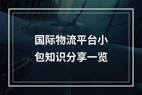 国际物流平台小包知识分享一览