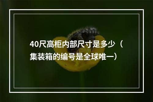 40尺高柜内部尺寸是多少（集装箱的编号是全球唯一）