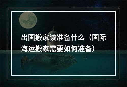 出国搬家该准备什么（国际海运搬家需要如何准备）