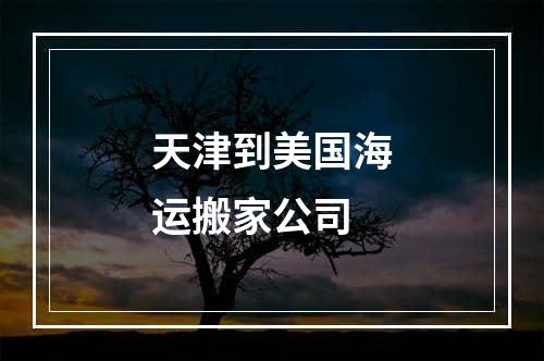 天津到美国海运搬家公司