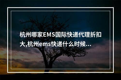 杭州哪家EMS国际快递代理折扣大,杭州ems快递什么时候恢复