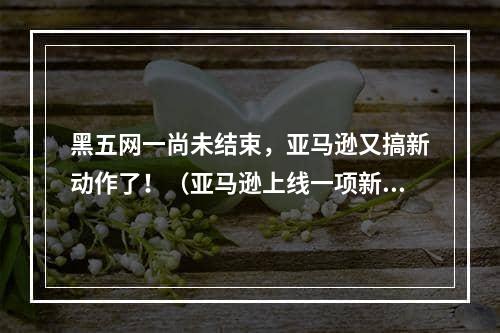 黑五网一尚未结束，亚马逊又搞新动作了！（亚马逊上线一项新功能）