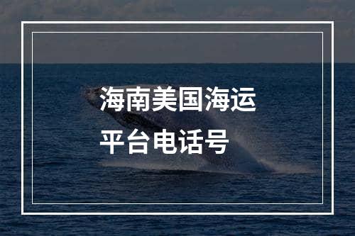 海南美国海运平台电话号