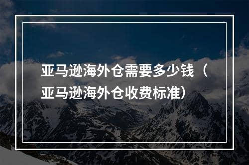 亚马逊海外仓需要多少钱（亚马逊海外仓收费标准）