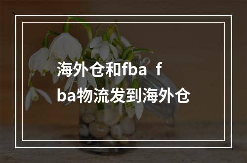 海外仓和fba  fba物流发到海外仓