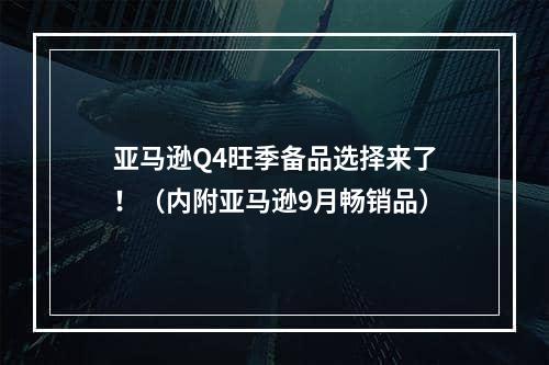 亚马逊Q4旺季备品选择来了！（内附亚马逊9月畅销品）