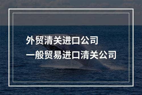 外贸清关进口公司  一般贸易进口清关公司