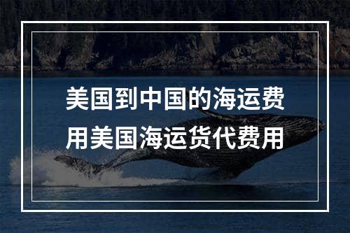 美国到中国的海运费用美国海运货代费用