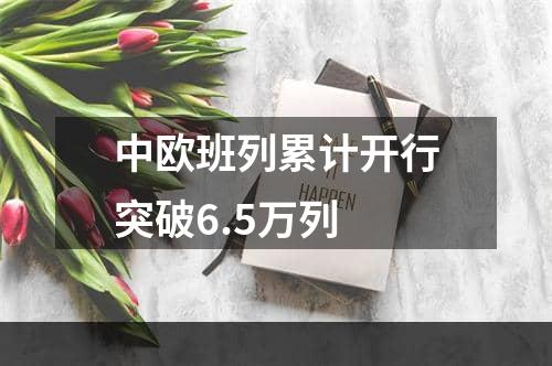 中欧班列累计开行突破6.5万列