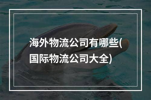 海外物流公司有哪些(国际物流公司大全)