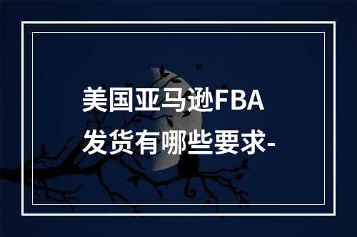 美国亚马逊FBA发货有哪些要求-